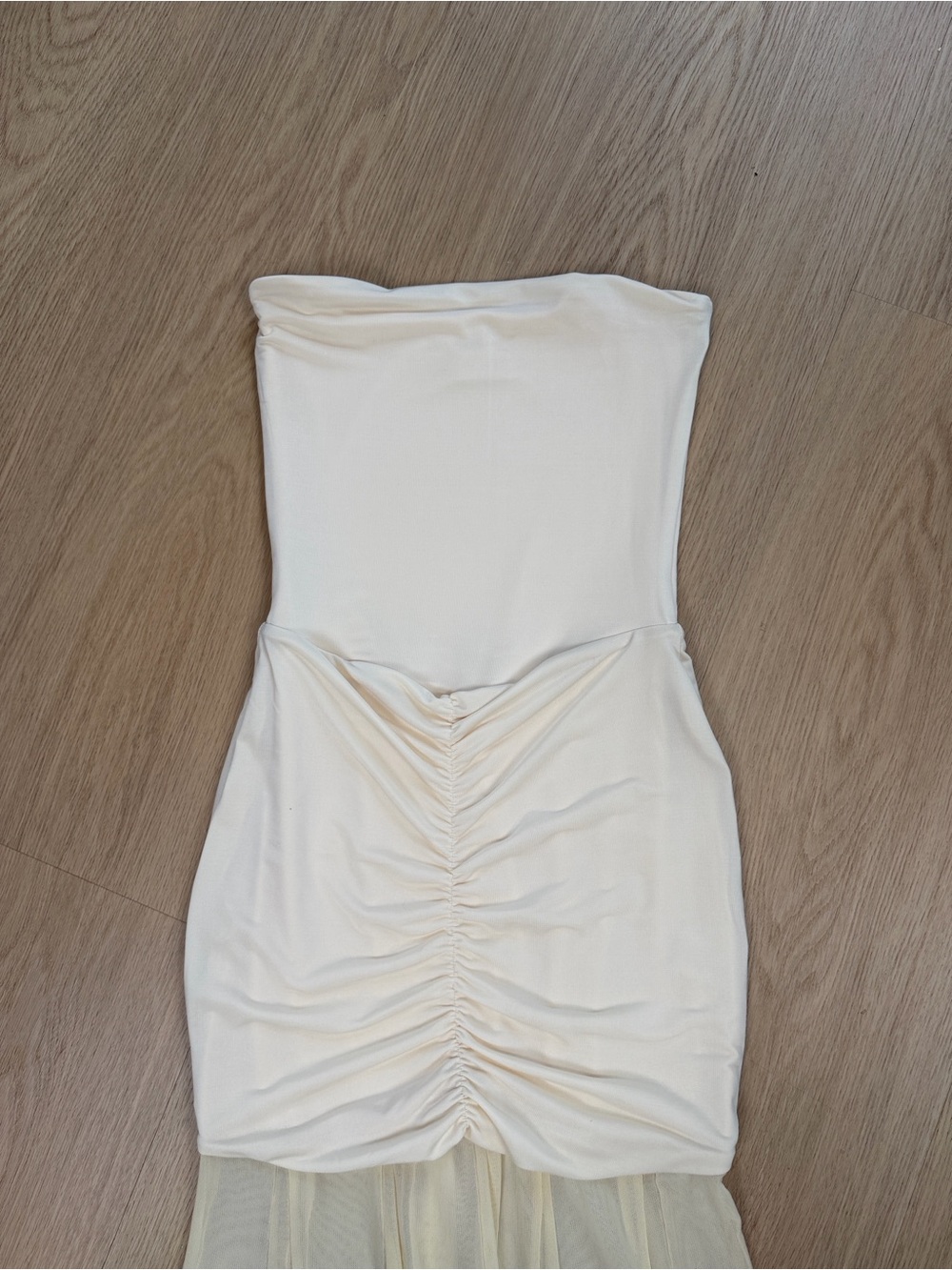 NWOT Meshki Caspian Strapless Mesh Slinky Maxi Dress S - Picture 8 of 11